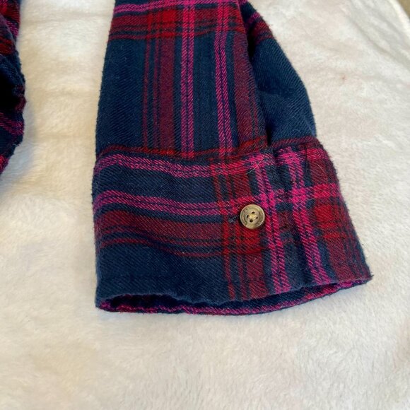 Hollister, Navy/Pink/Burgundy Plaid Button-Down, Size M - Picture 9 of 11